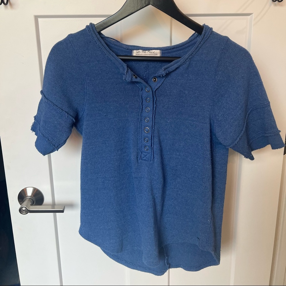 Free People Blue Shirt